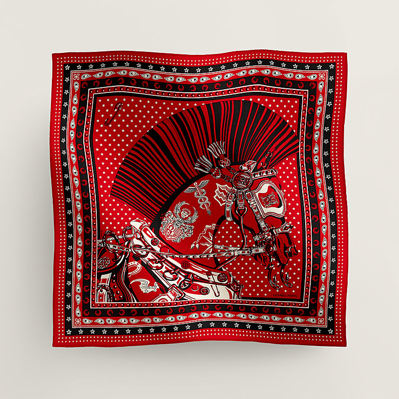 カレH 65 《シュヴァル・パンク・バンダナ》 - レッド | Hermès